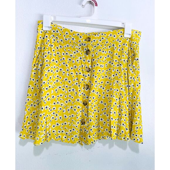 Joe by Joe benbasset summer mini skirt Y2K button up floral yellow women XL - Picture 1 of 5